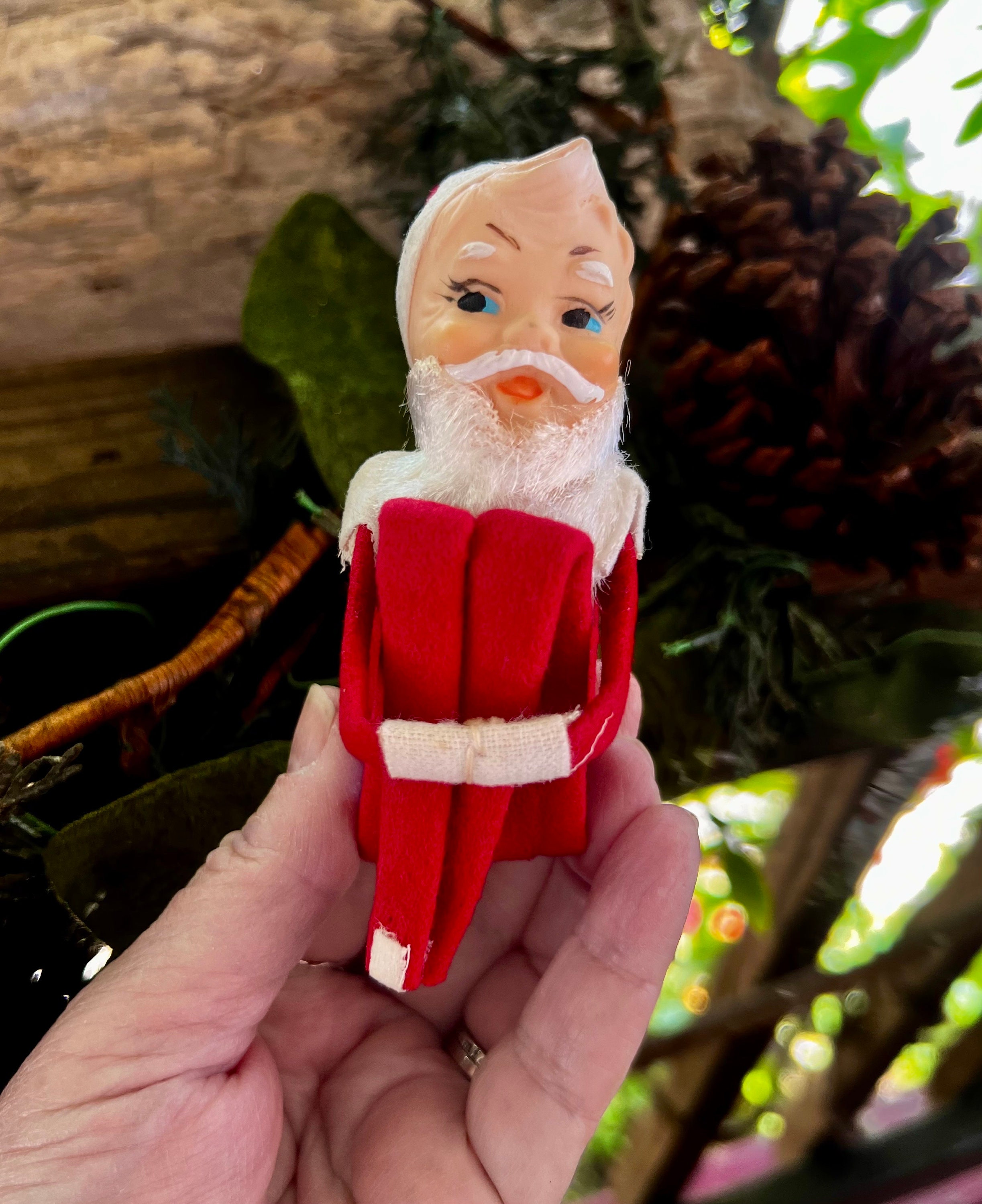 * vintage ornament ୨୧ * ホワイト シープ mama Vintage 80s Handmade Christmas Ornaments Lot of 7 Mrs Claus