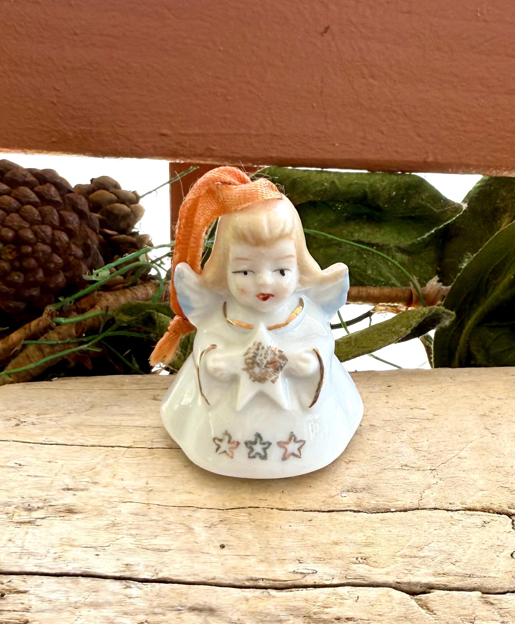 Vintage 1940 1950 Angel Bell Ornament Christmas Angel Bell