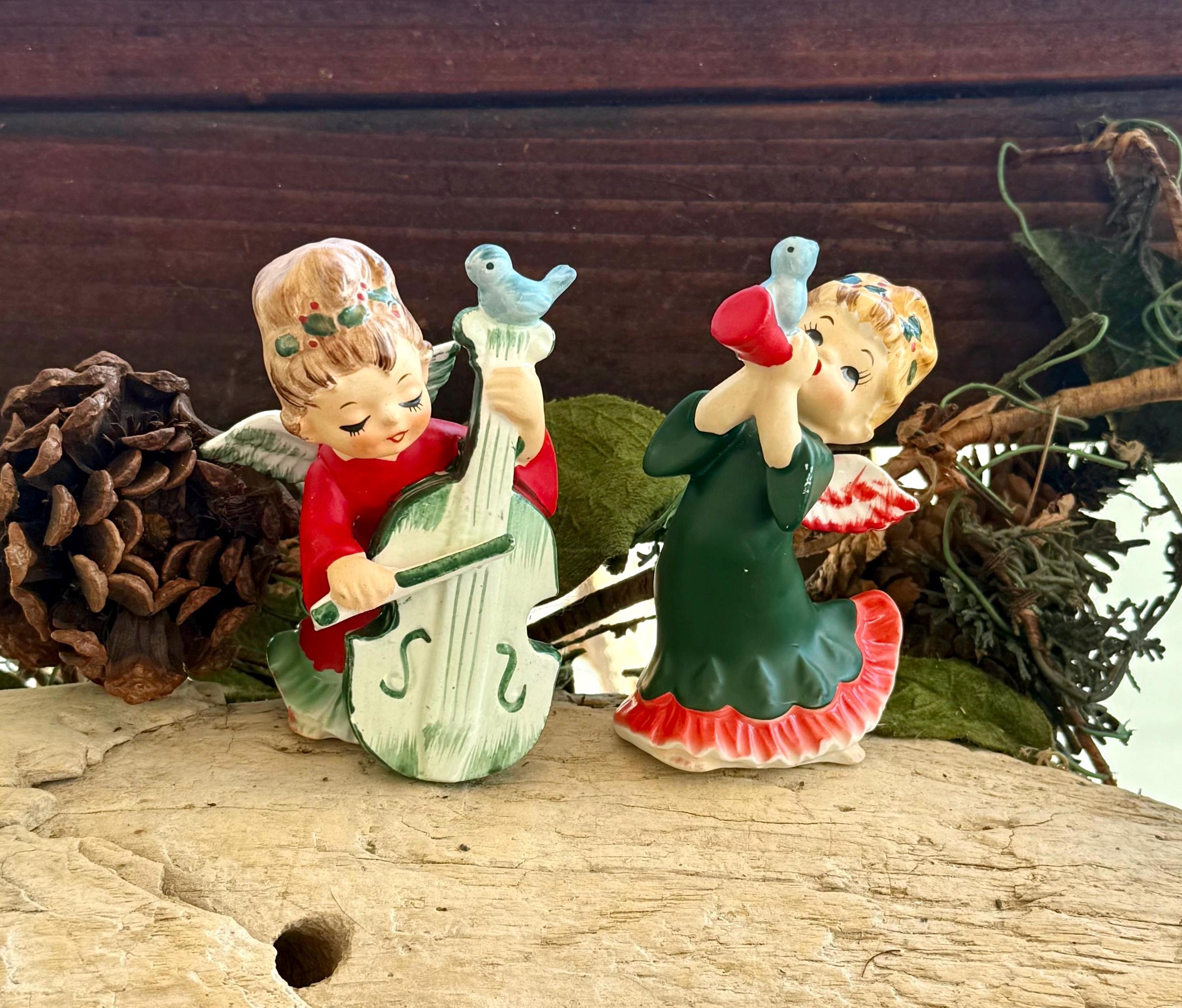 Vintage LEFTON Angel Christmas Figurine 1950 MCM Musical Angel