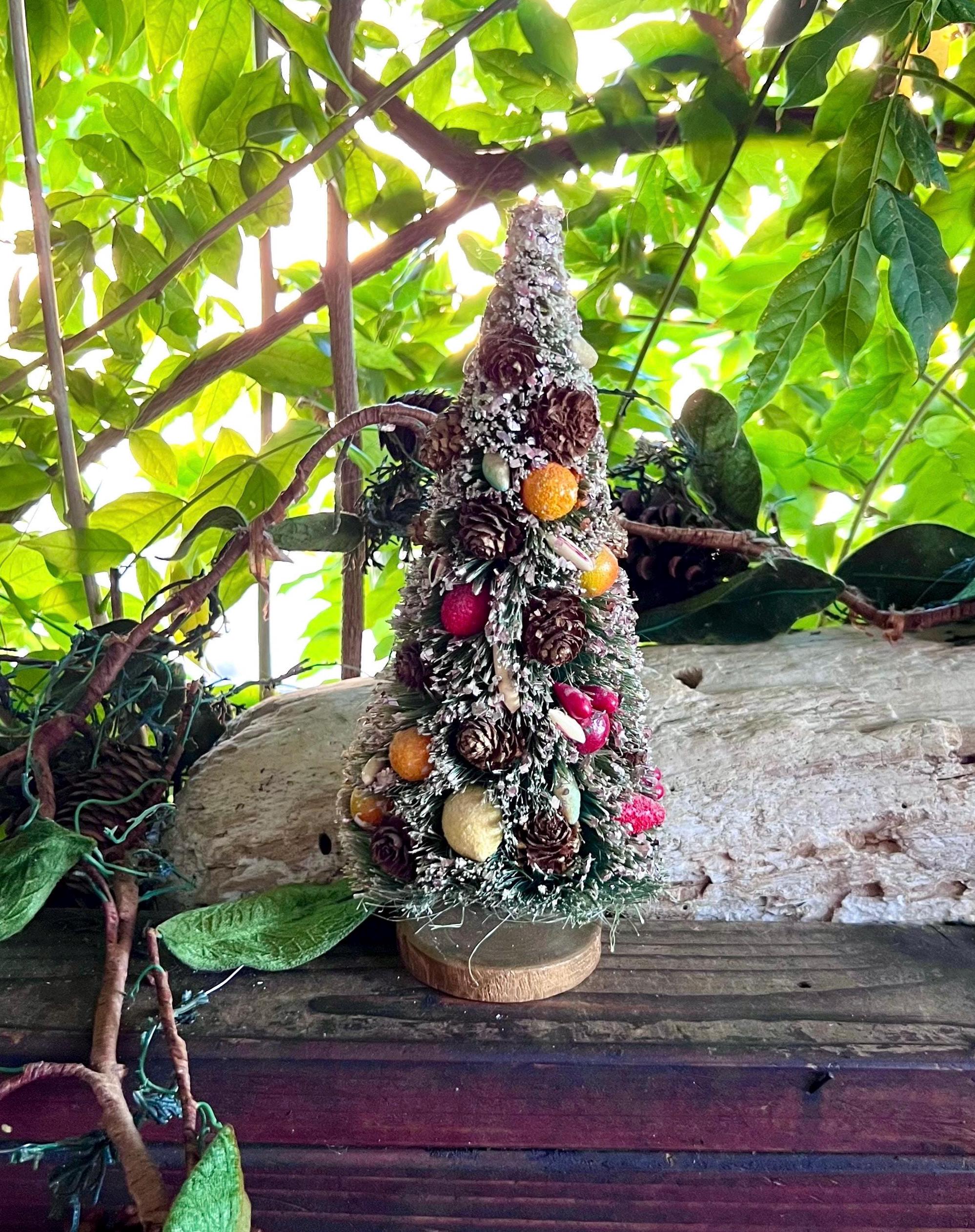 Vintage Fruit Pinecone Bottlebrush Tree Christmas Ornament MCM