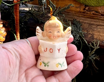 ヴィンテージ JOY エンジェル クリスマスベルオーナメント 1940 1950