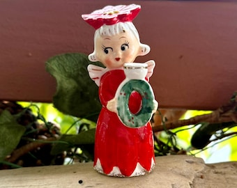 Vintage 1950 Santa Stacked Candleholder LIPPER MANN Mr Mrs Claus