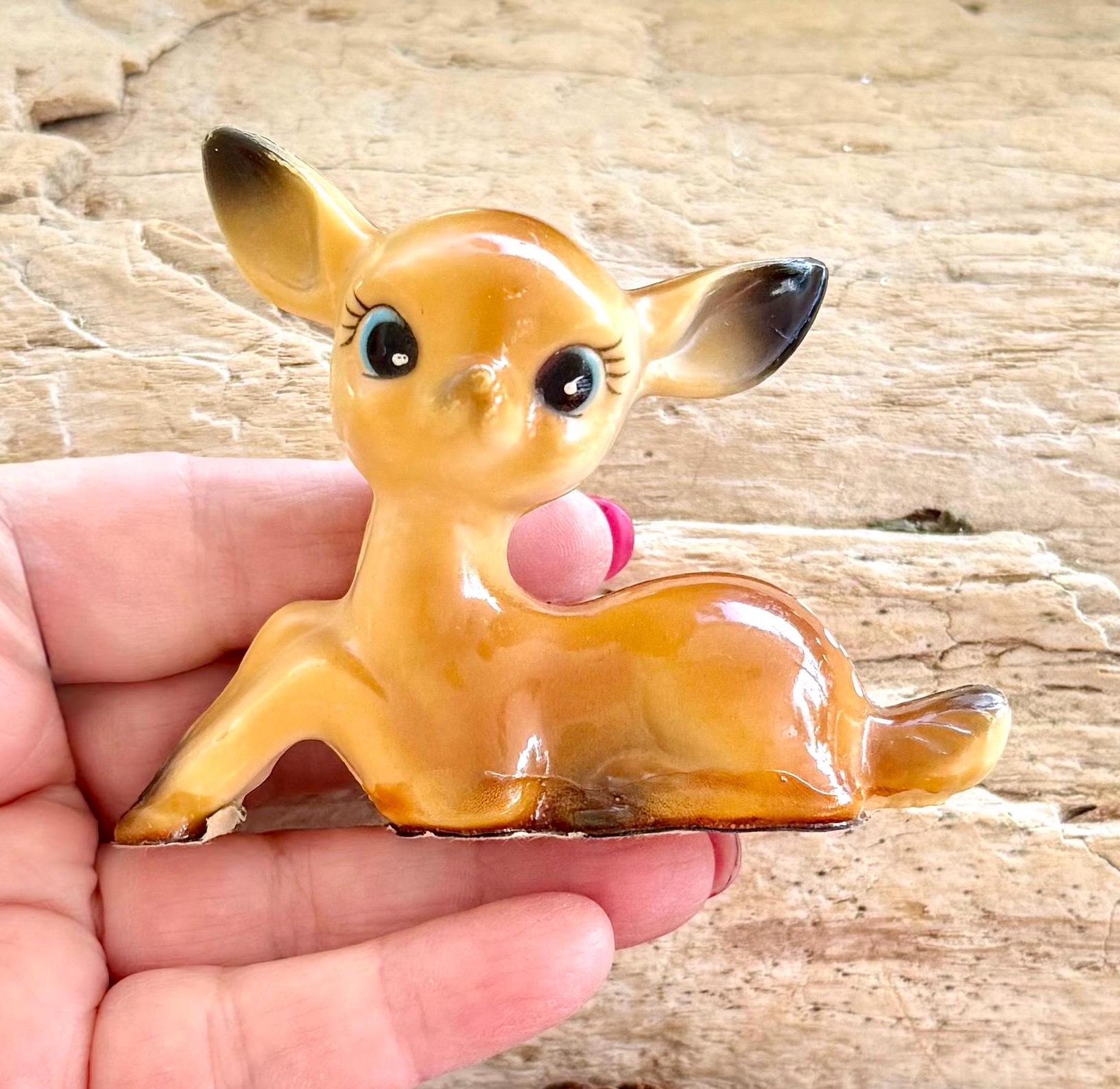 Vintage Anthropomorphic Deer Christmas MCM 1950 1960 Reclining