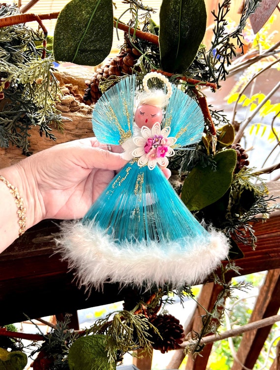 Retro Christmas Tree Decoration - Pearl Angel Hair