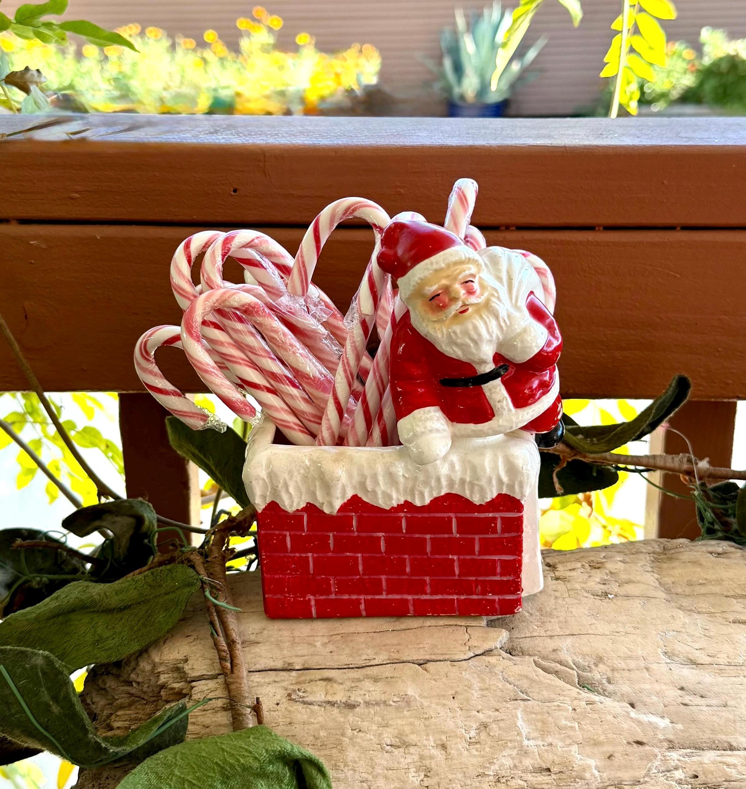 Vintage NAPCO Santa Christmas Planter MCM 1950 1960 Santa Chimney