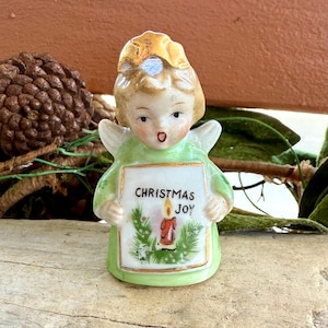 Vintage 1940 1950 Angel Christmas Bell Ornament MCM Ardalt Candy