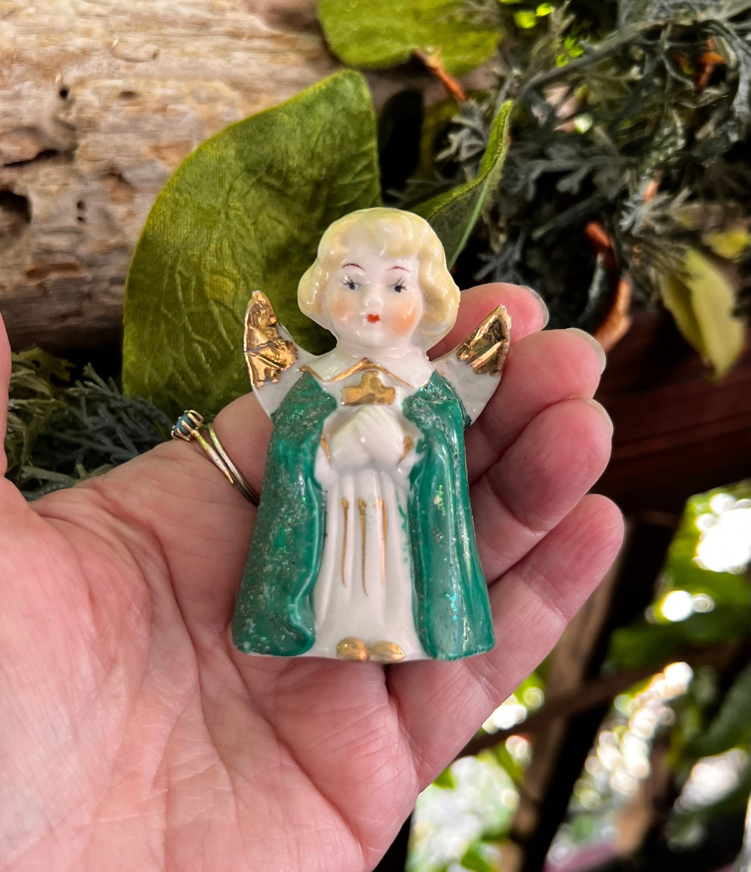 Vintage Jewelbrite Christmas Ornament Musical Choir Angel Hair