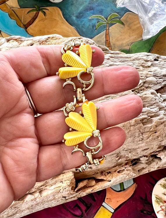 Vintage Yellow Demi Parure Flower Choker Floral N… - image 6