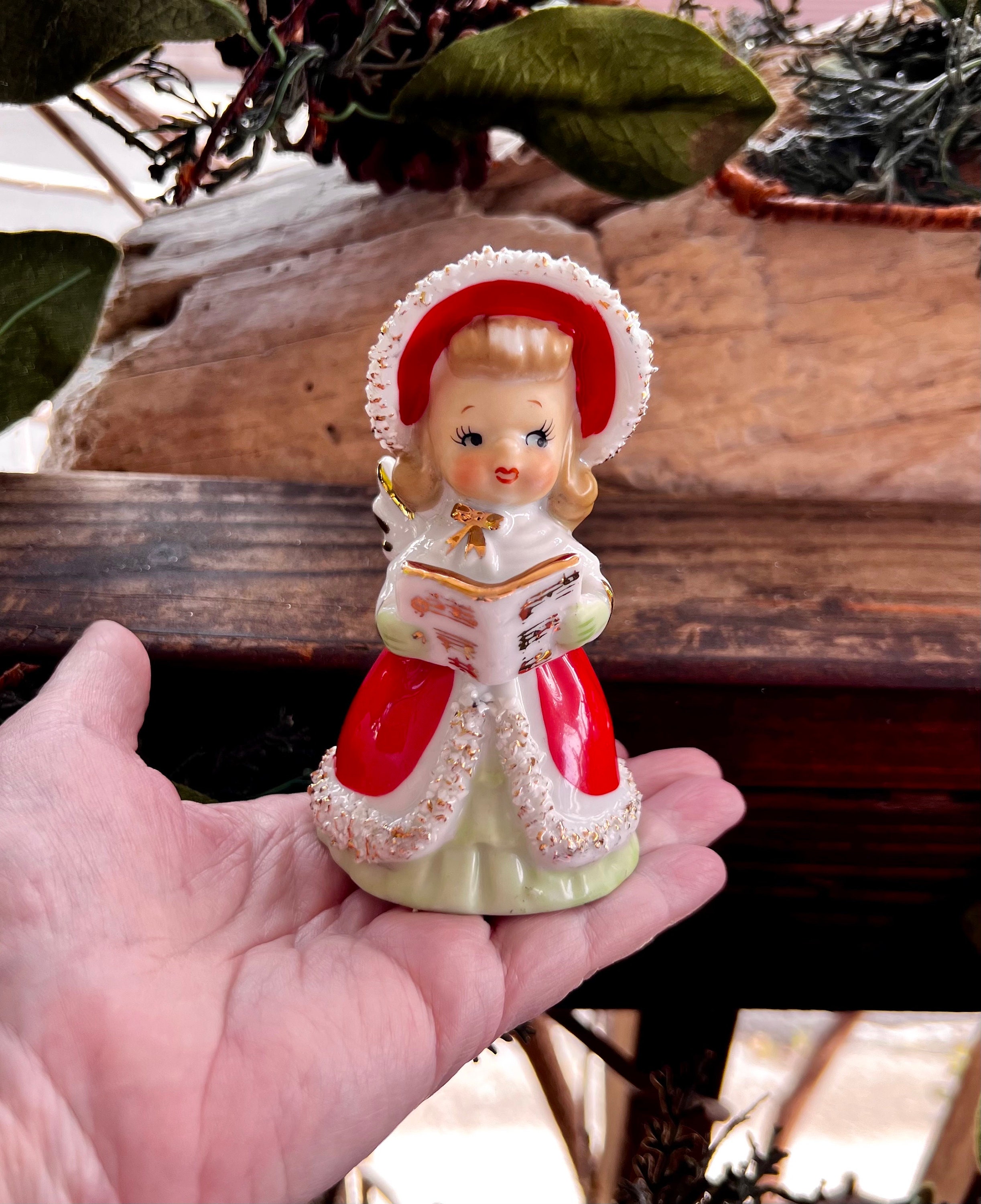 Vintage LEFTON Angel Christmas Bell Angel Songbook Ornament 1950