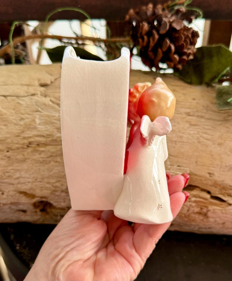 Subtle Kitsch Vintage 1950 Kissing Angel Heart Planter Boy Girl Heart Vase Retro ...
