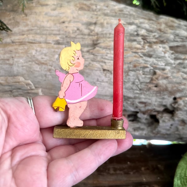 Wood Wooden Angel Candle Holder Etsy