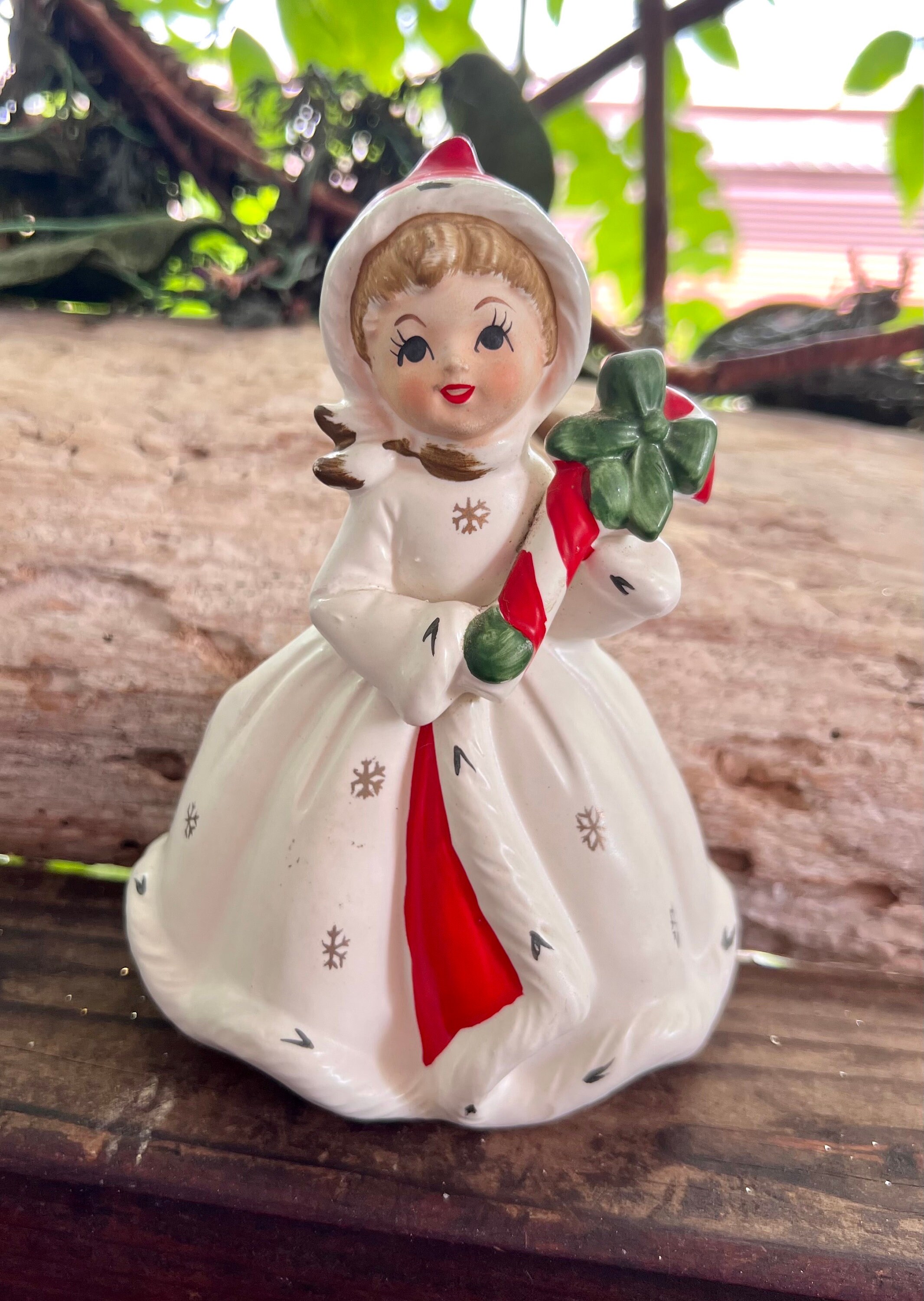 Vintage NAPCO Candy Cane Christmas Planter Ceramic MCM 1950