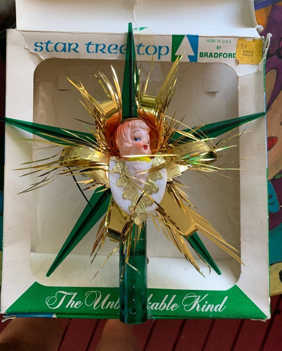 Vintage star christmas tree topper Clearance