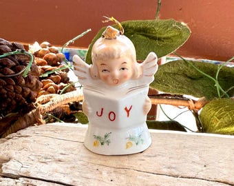 Vintage 1940 1950 NOEL Angel Christmas Bell Ornament MCM Merry