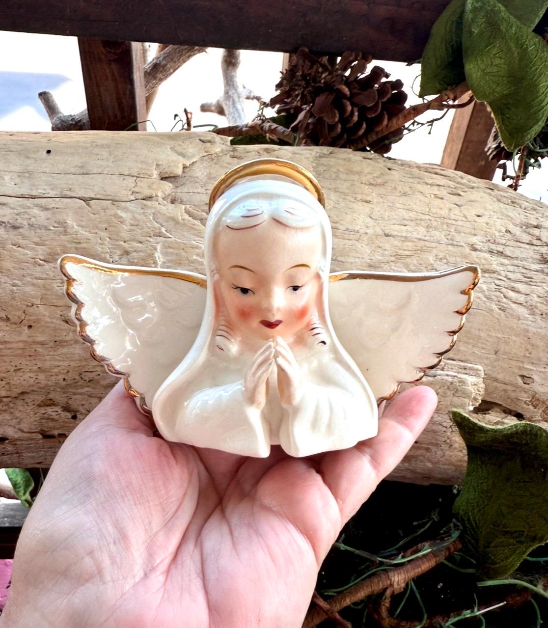 Vintage 1940 1950 Ardalt Angel Christmas Figurine Mid Century