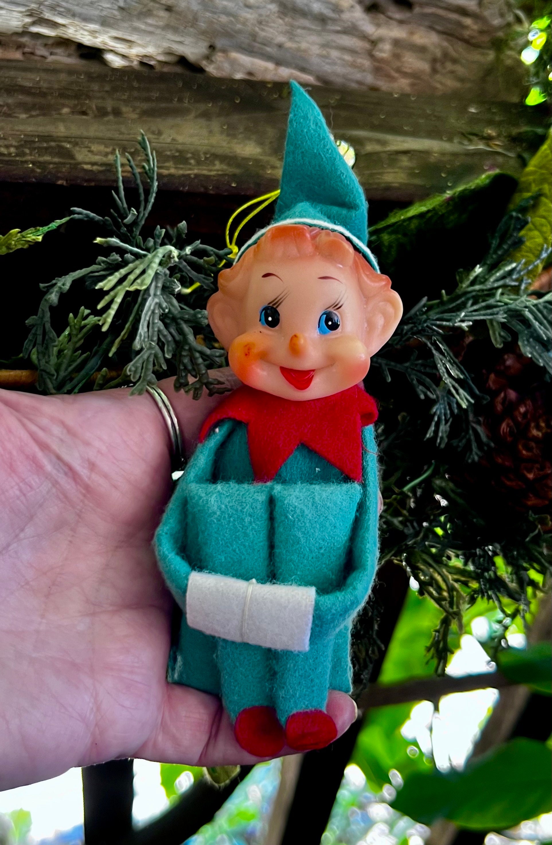 CUTE Vintage 1950s 60s Green Knee Hugger Pixie Elf, Large Size Elf Shelf  Sitter Japan Kitsch Elf Kitschy Christmas Ornament Mid Century Christmas  Decorations