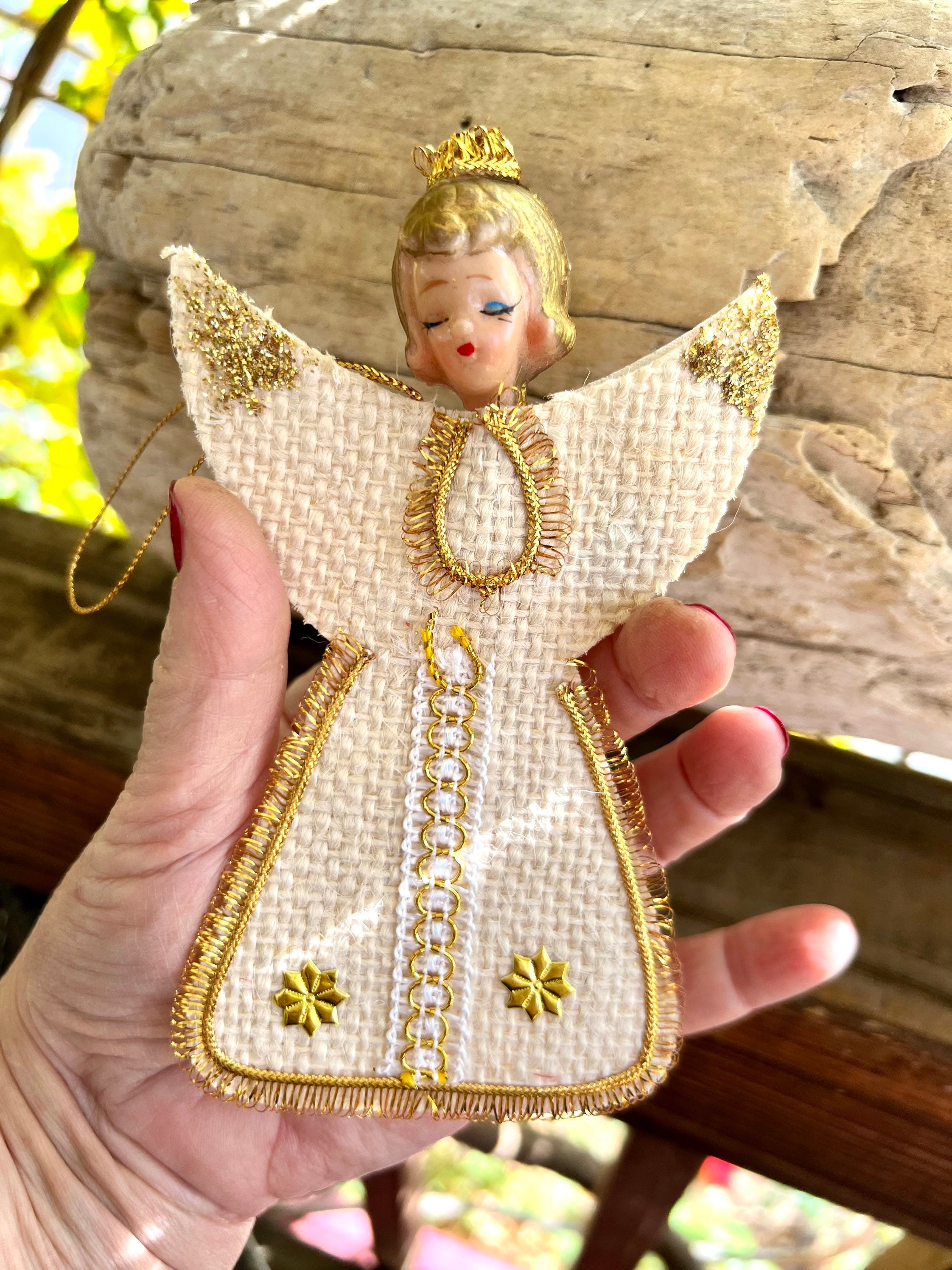 Vintage Angel Easter Christmas Ornament 1950 1960 Plastic
