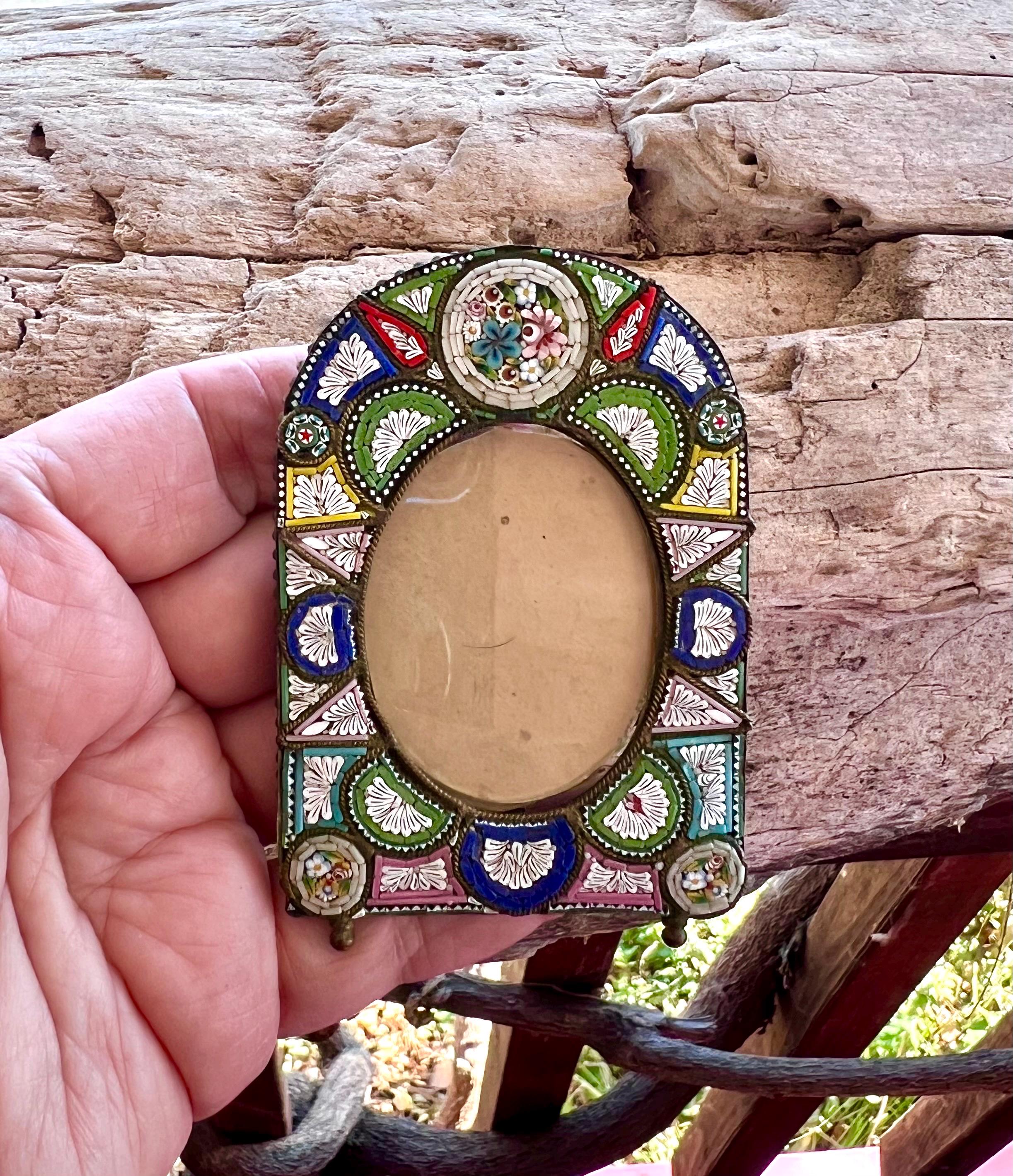 マイクロモザイク　写真立て antique＊マイクロモザイク フォトスタンドの通販 by bunnyism's shop