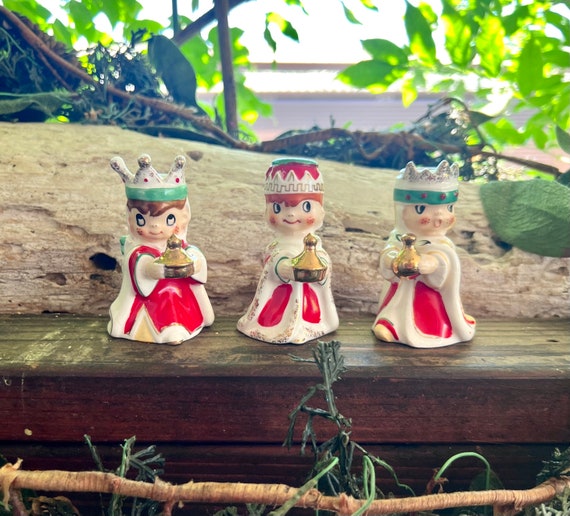 Vintage Holt Howard Wisemen Christmas Candle Holder Bell MCM 1960