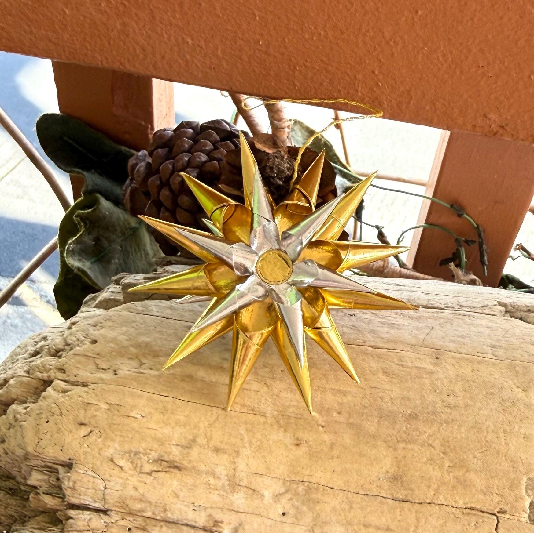 Vintage West Germany Foil Star Christmas Ornament MCM 1960 1970