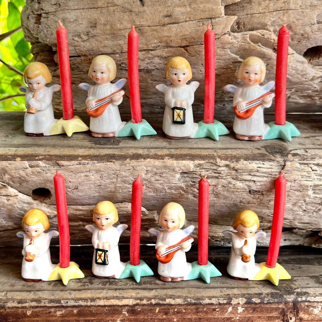 Vintage Hummel Angel Christmas Candle Holder 1950 MCM Ceramic Hummel