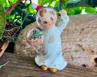 Vintage LEFTON Angel Valentine Figurine 1950 1960 Mid Century