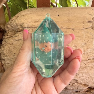 Ornement de Noël vintage Jewelbrite Elf Pixie Diorama Reflector, 1960-1970, en plastique à pois, style kitsch rétro, décoration Sputnik atomique