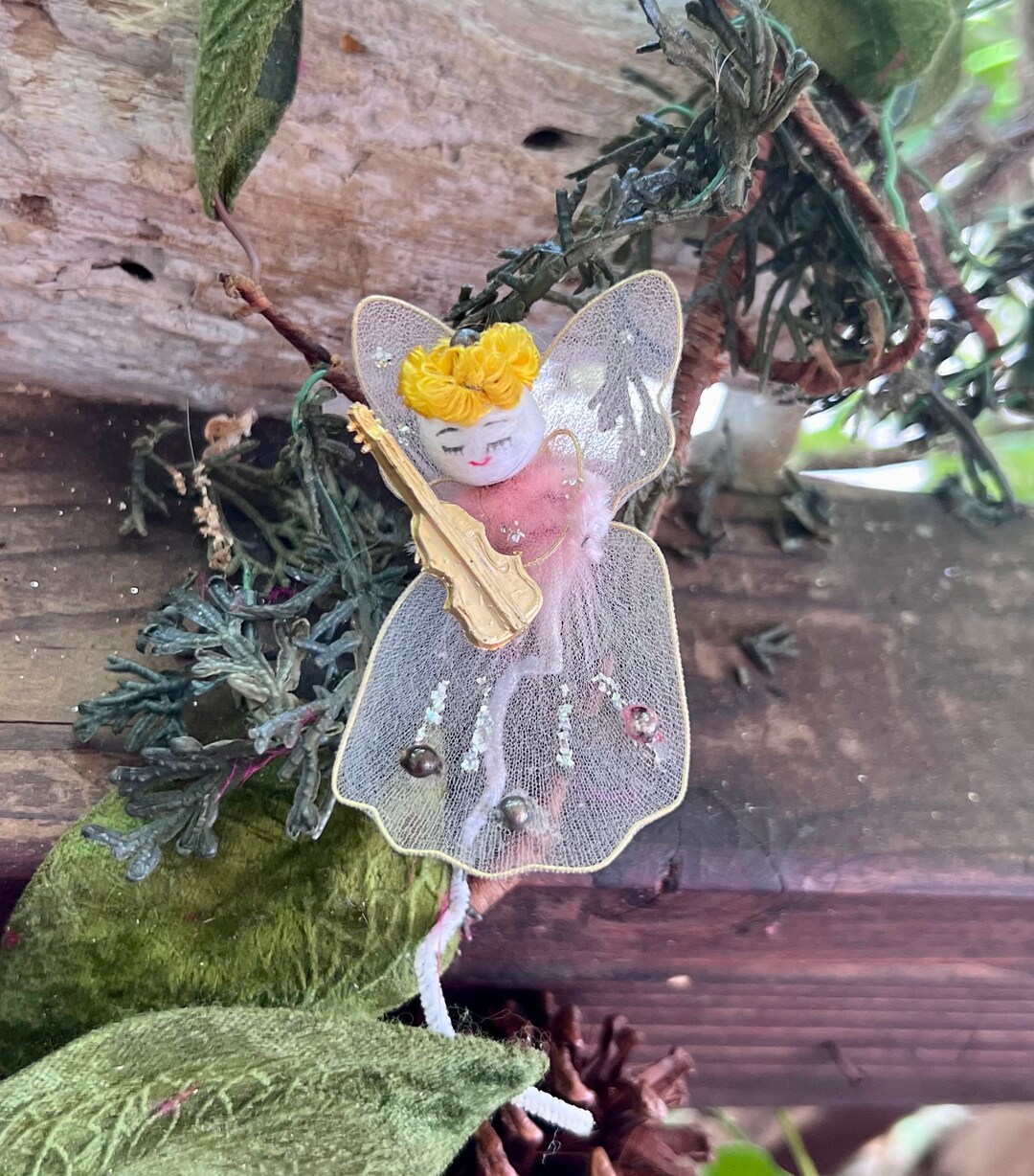 Vintage Christmas Pink Tulle Angel Ornament MCM 1950 1960 Angel Package ...