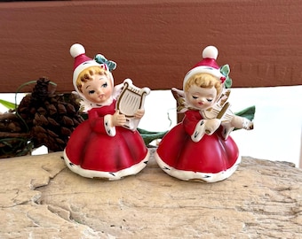 Vintage NAPCO Angel Christmas Figurine MCM 1950 Retro Ceramic