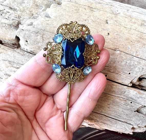 激レア☆West Germany☆ブルーファイアオパール☆フィリグリーブローチ 希少 West Germany ファイアーオパール フィリグリー ブローチ 激レア