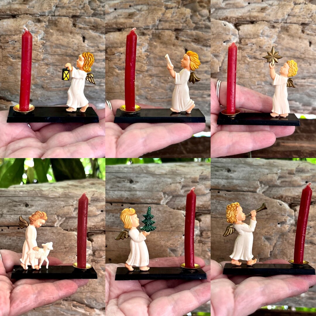 Vintage Christmas Angel Candle Holder West Germany Candleholder Plastic