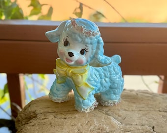 Vintage Anthropomorphic Lamb 1950 Sugar Lamb MCM Ceramic Sugared
