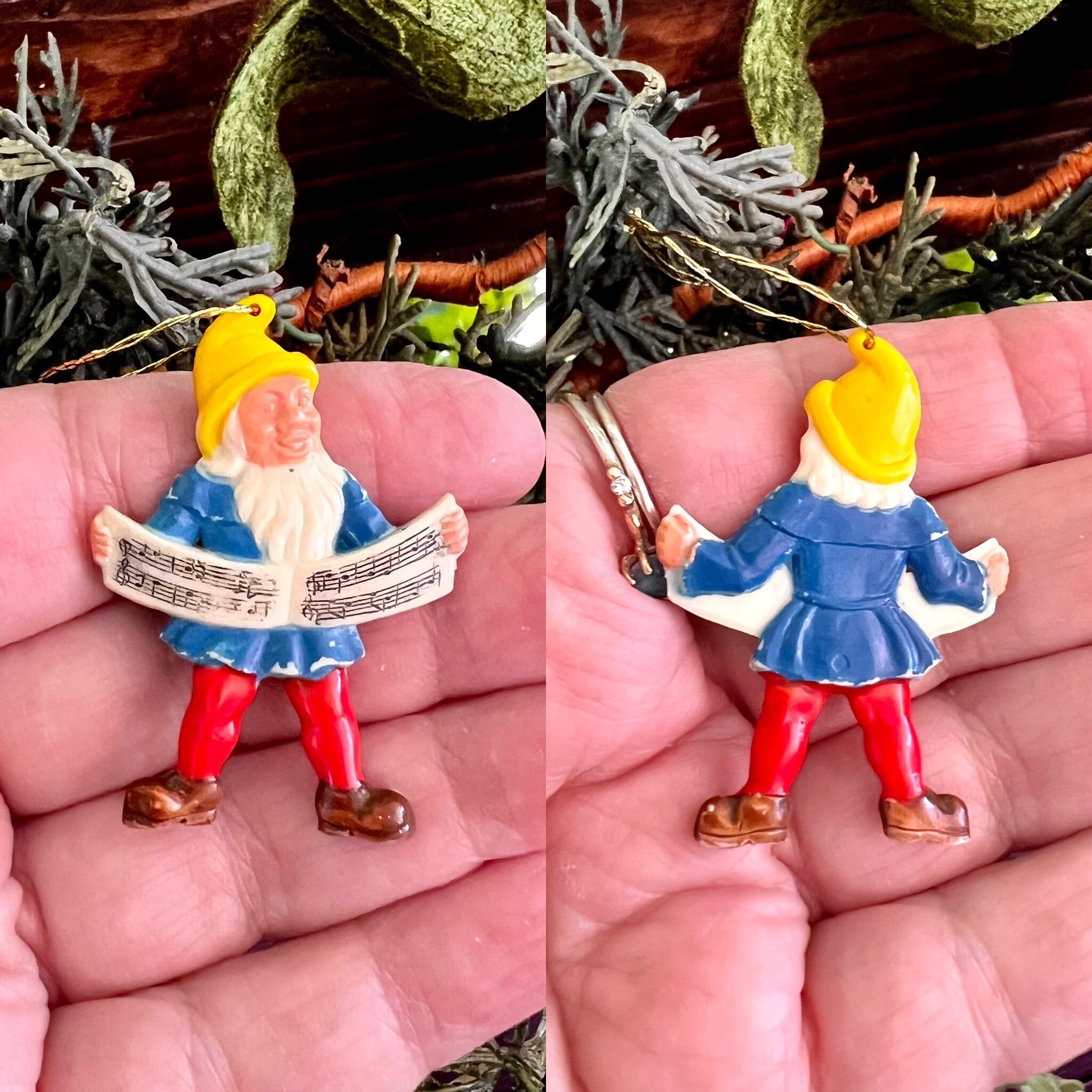 Vintage Elf Pixie Gnome Christmas Ornament West Germany
