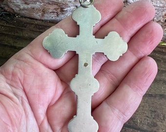 アンティーク ビクトリア朝 マイクロモザイク クロスペンダント 1880