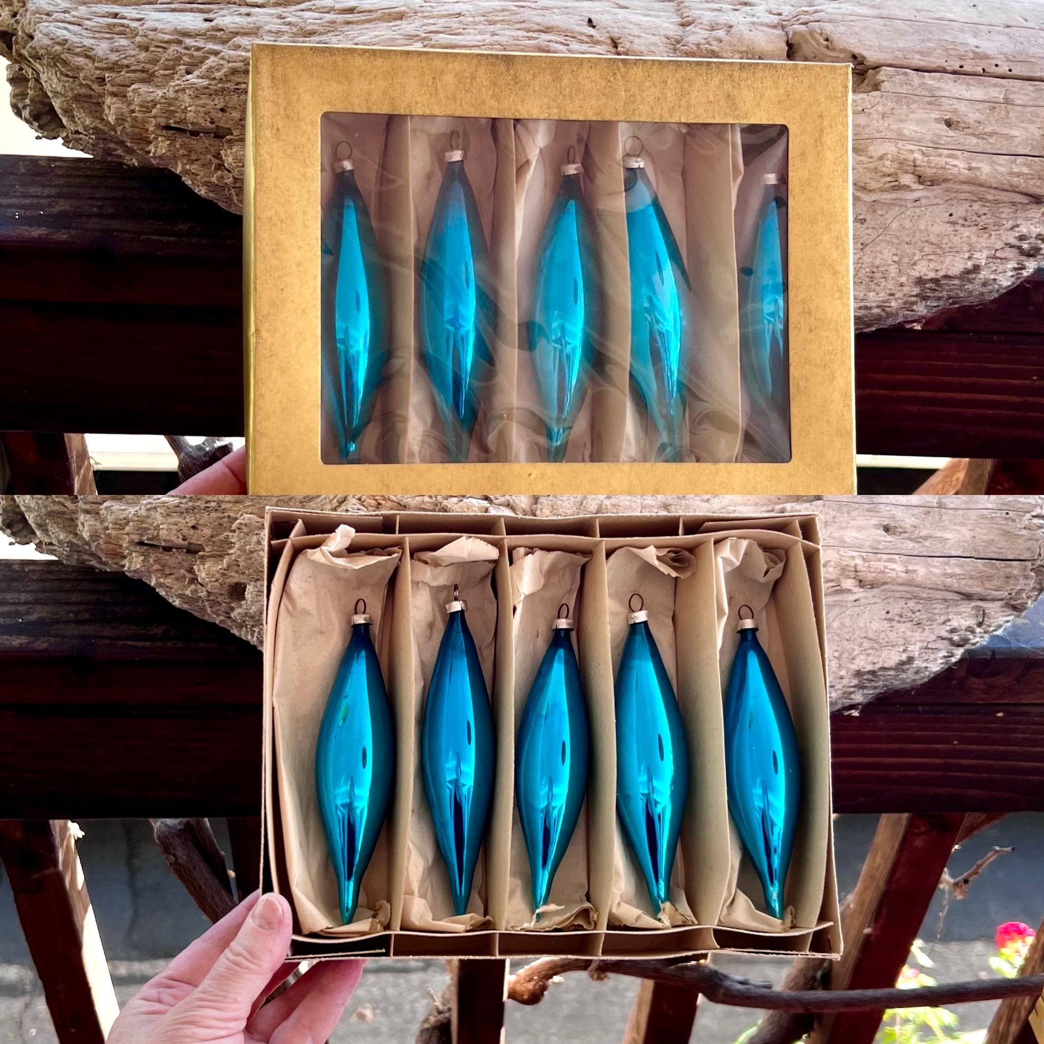 ヴィンテージ ターコイズ マーキュリーガラス ティアドロップ