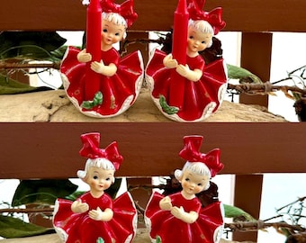 Holt Howard Vintage Christmas Fabulous Angel Noel Candleholders