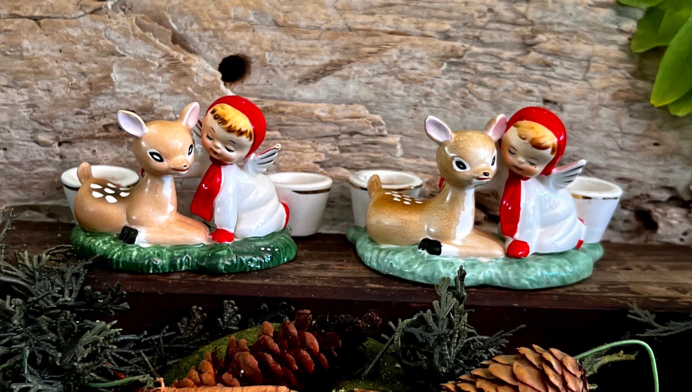 Vintage Holt Howard Angel Deer Candleholder MCM 1950 1959 Angel