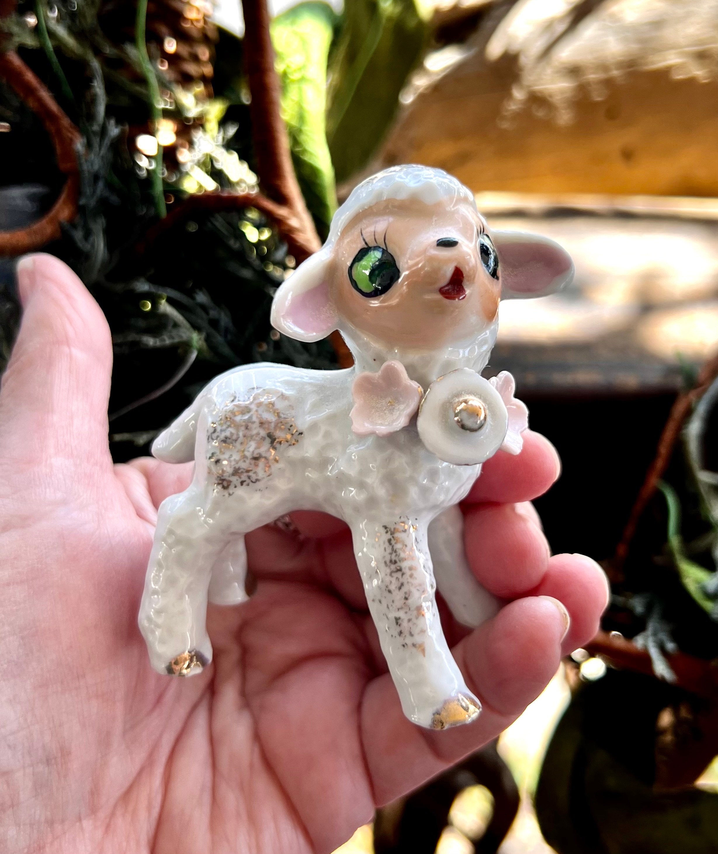 Vintage Anthropomorphic Napco Lamb Fugurine Mid Century MCM 1950