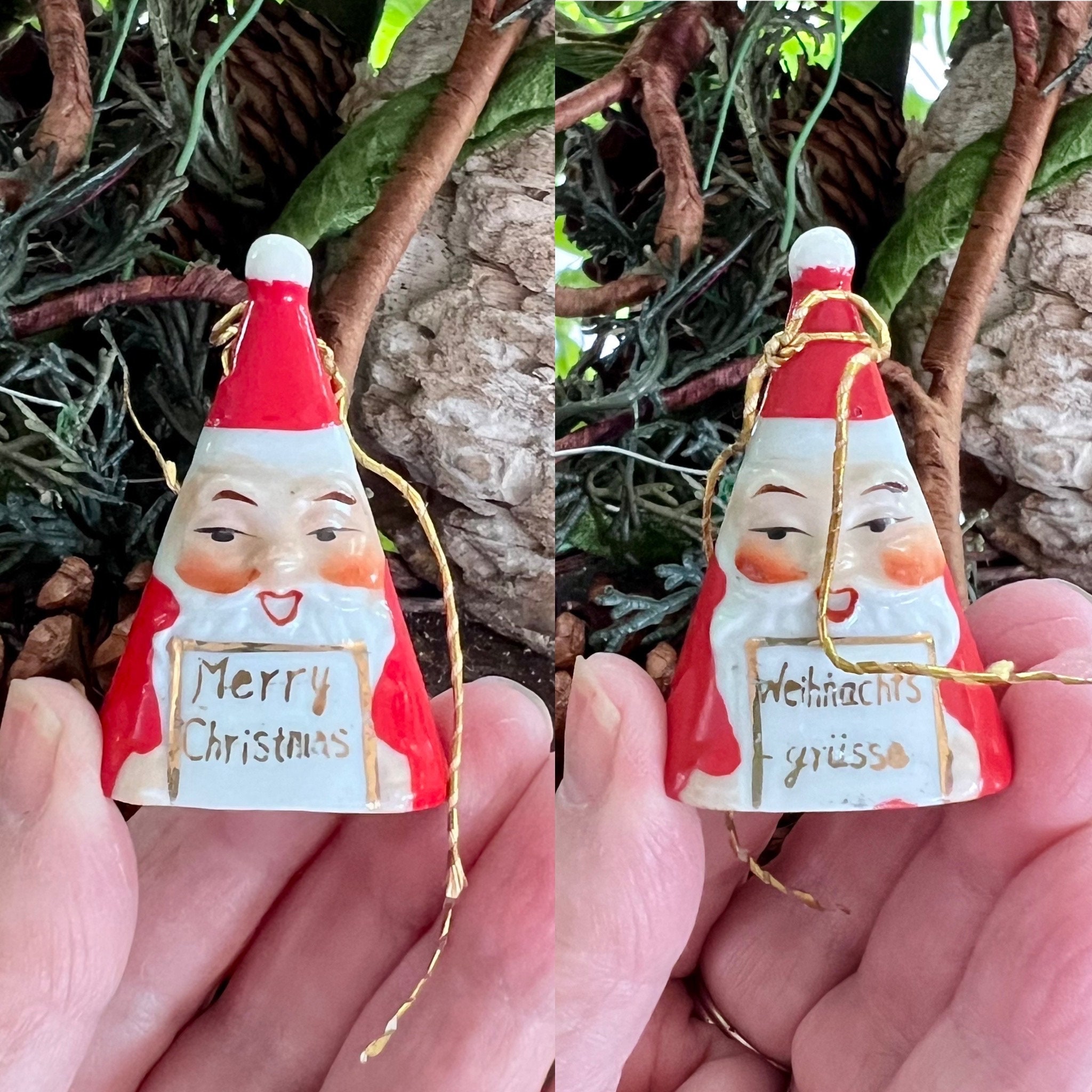 * vintage ornament ❀ レトロ サンタさん オーナメント Vintage Ardalt Santa Bell Christmas Ornament 1940 1950 Retro Santa