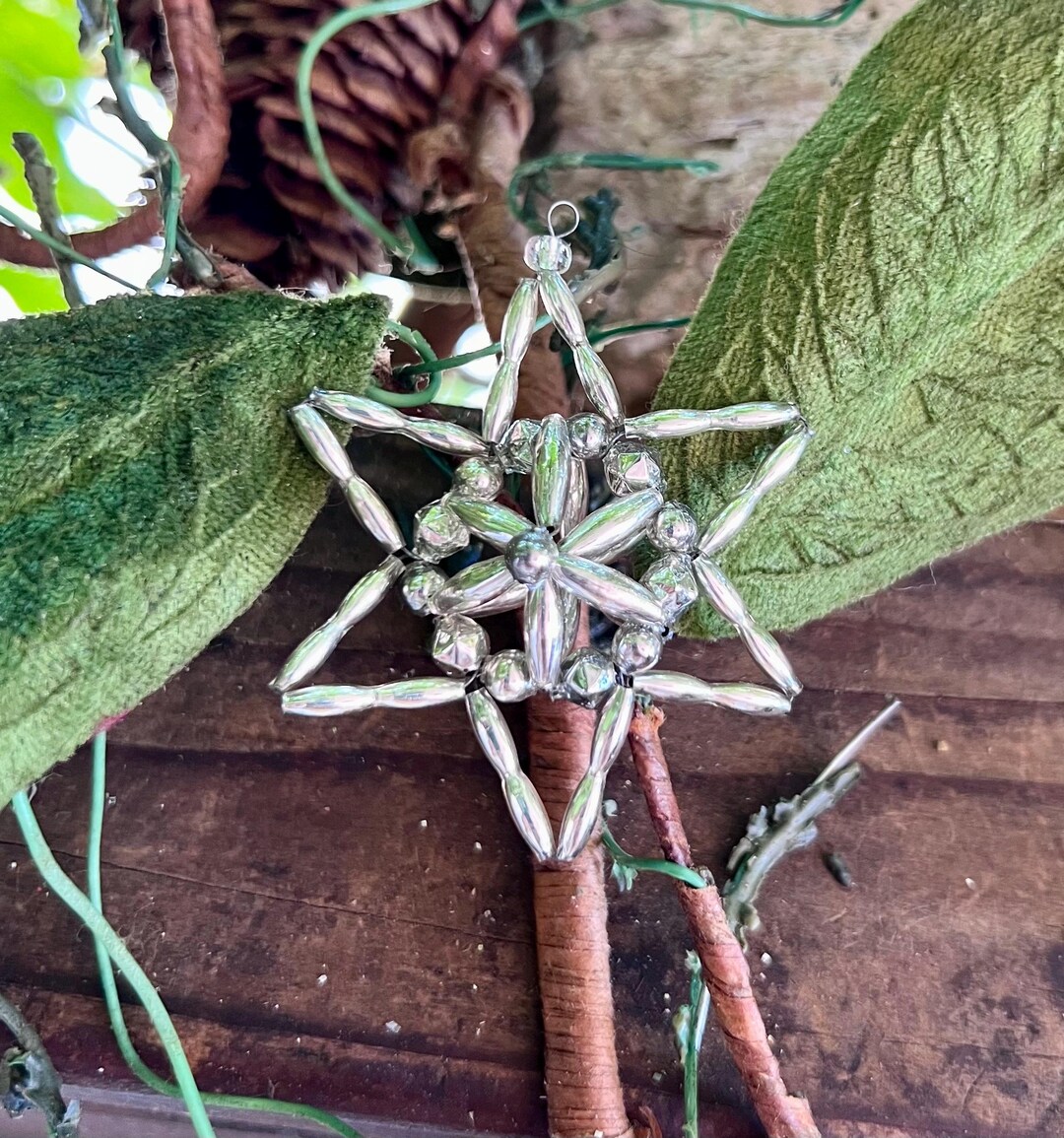 Victorian Silver Mercury Glass Star Christmas Ornament 1970 1980 ...