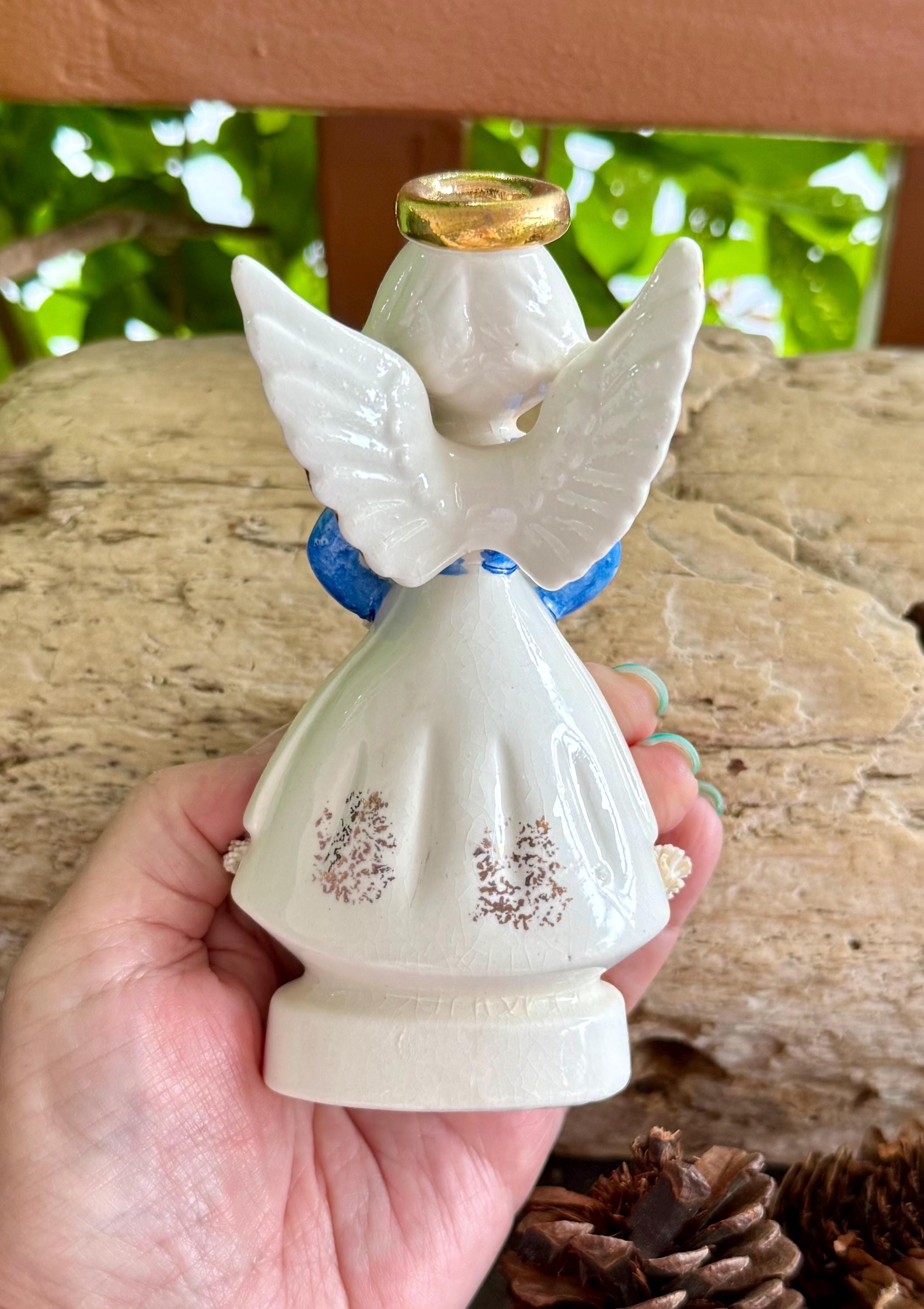 Vintage NAPCO October Birthday Angel Pumpkin Jack O Lantern