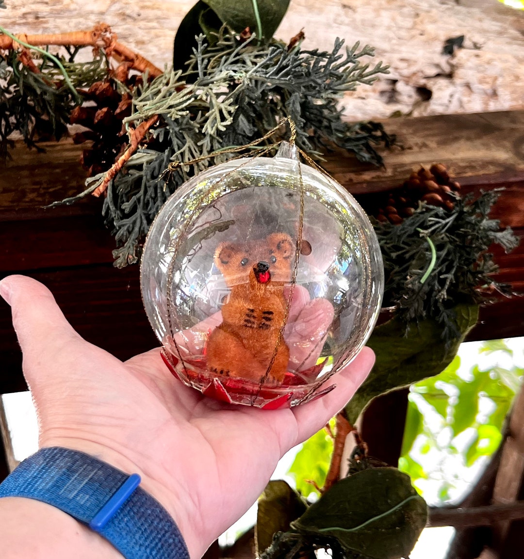 Vintage Kunstlerschutz Bear Christmas Ornament MCM 1950 1960