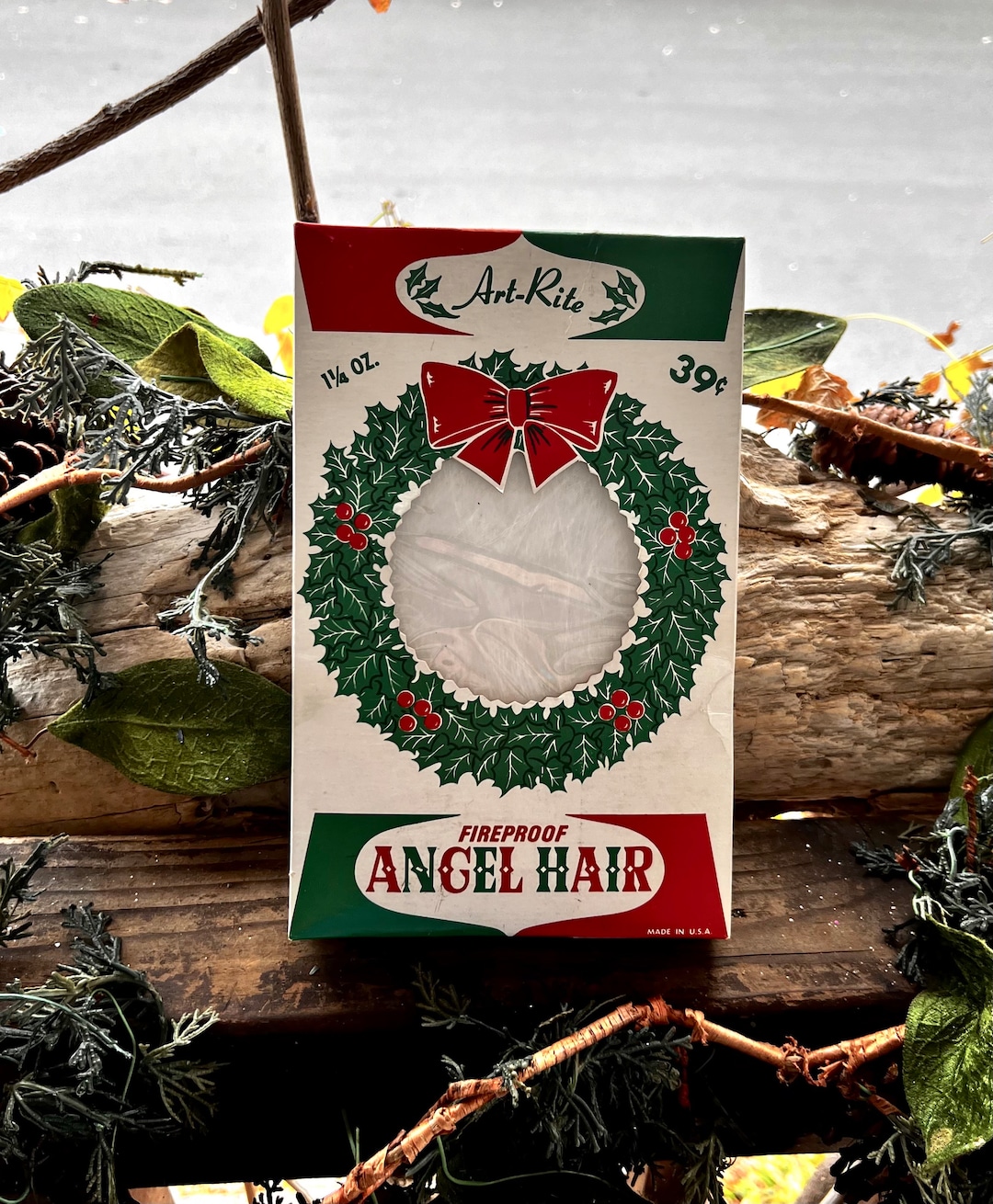 Vintage Spun Glass Box Vintage Angel Hair Box Retro Spun Glass Angel