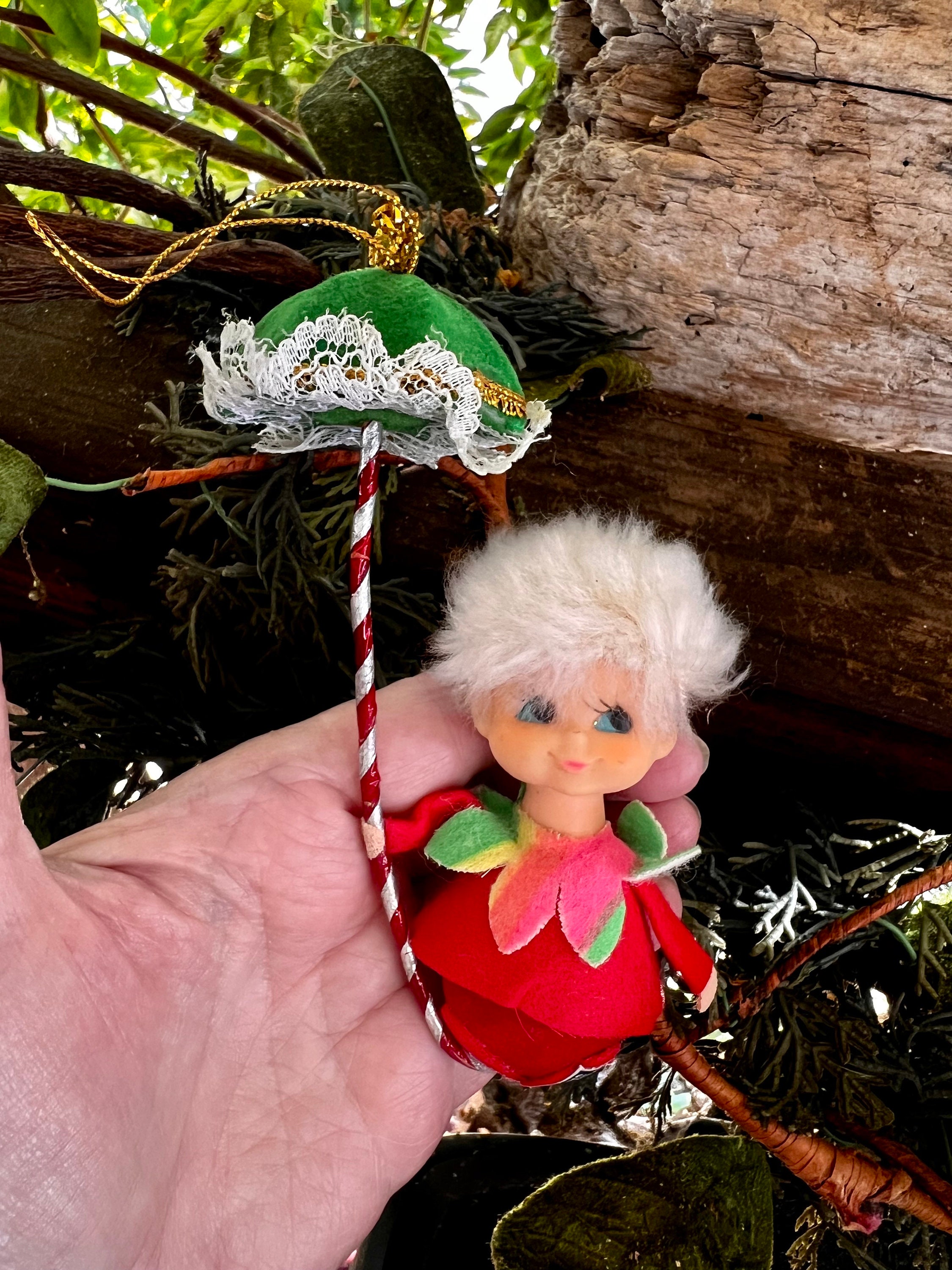 Vintage NAPCO Christmas Pixie Girl Ornament MCM 1960 1970 Candy