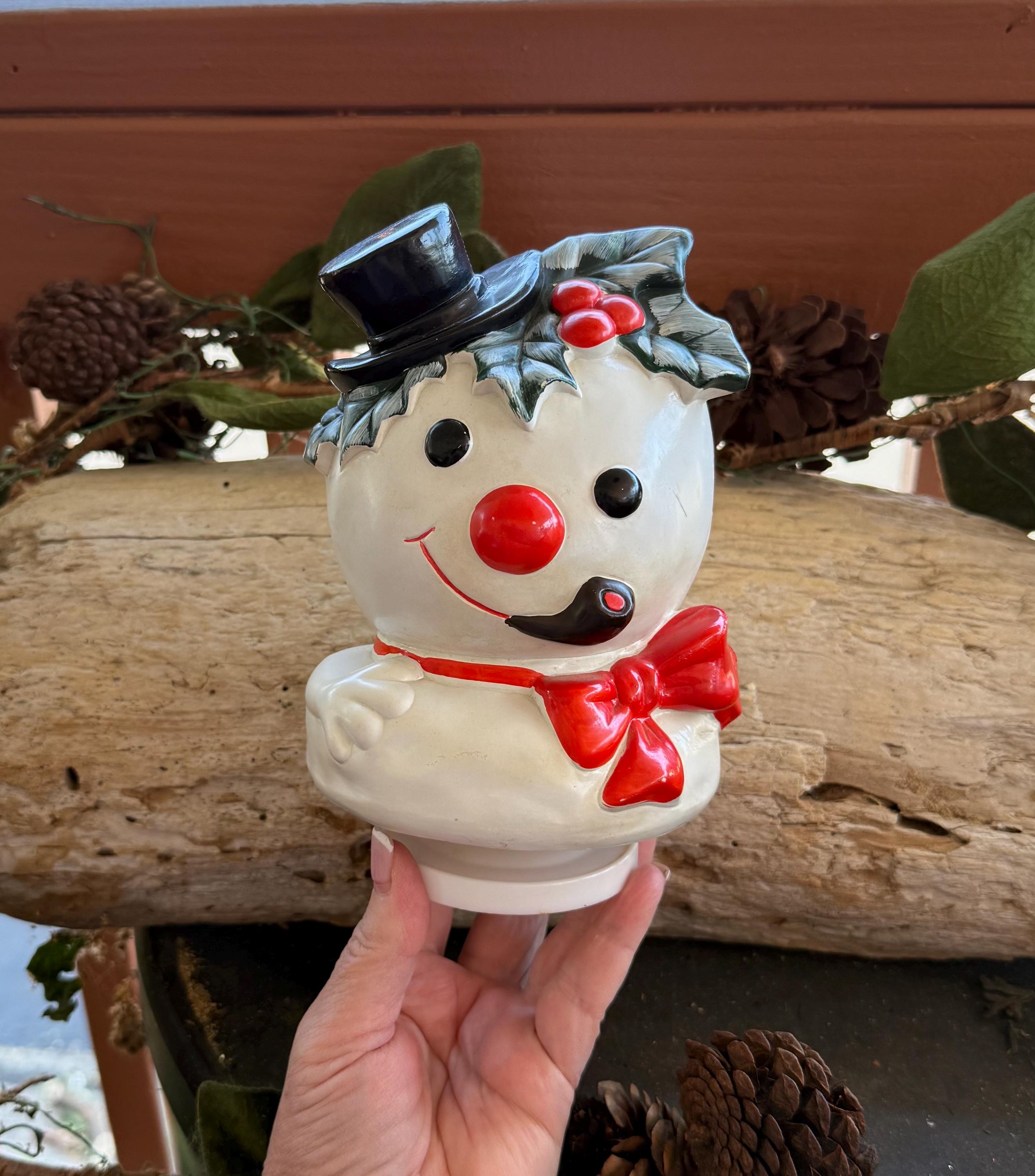 Vintage COMMODORE Snowman Music Box 1970 Japan “frosty the Snowman