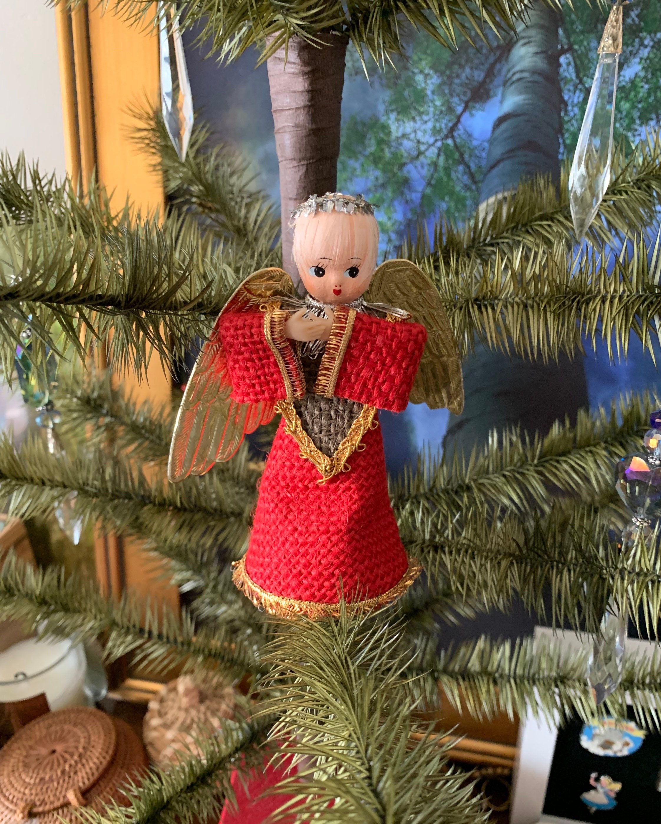 【misen2014 さま】 * ヴィンテージモール のクリスマスツリー vintage tree ✵* 星のツリートップのついた クリスマスツリー