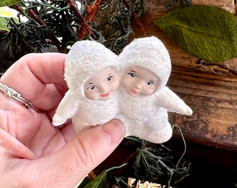 Vintage Snow Baby Sugared Figure Ornament MCM 1960 1970