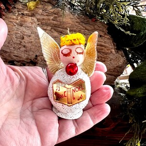 Vintage 1940 1950 Spun Cotton Angel Christmas Ornament MCM Japan Angel Retro Kitsch Easter Angel Valentine Easter  Decor
