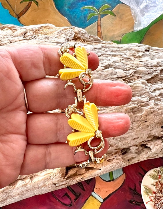 Vintage Yellow Demi Parure Flower Choker Floral N… - image 4