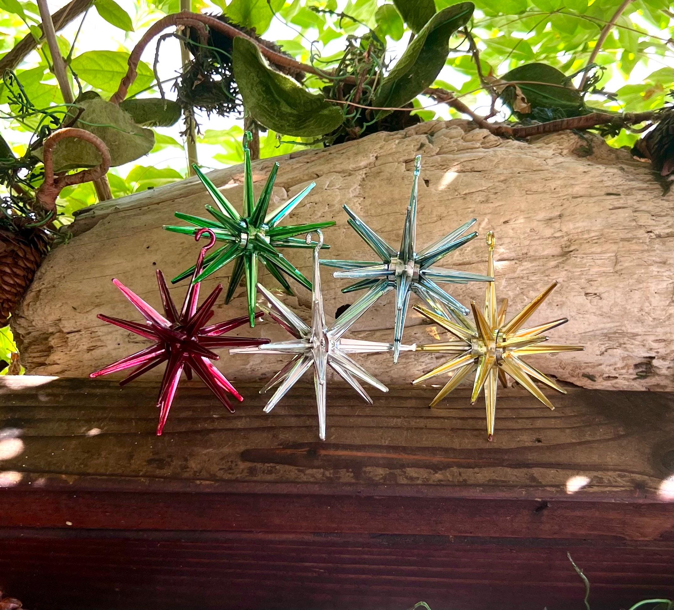 Vintage Atomic Sputnik Star Ornaments: MCM Bradford Metallic